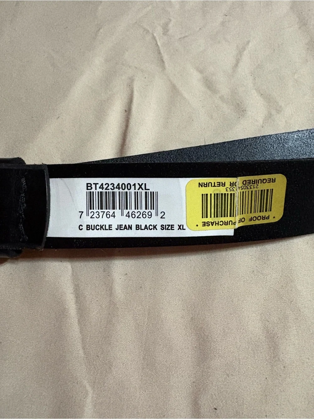 Fossil Black Leather Men's Belt with Silver Buckle